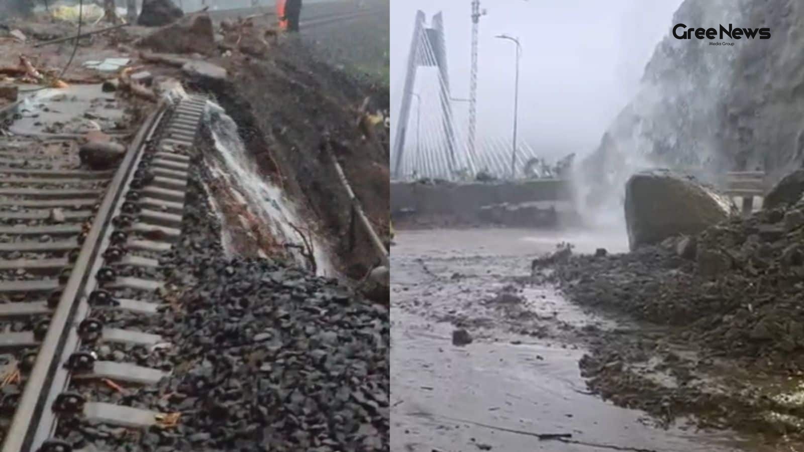 Disruption Caused by Rain and Landslide Affects Rail and Roads
