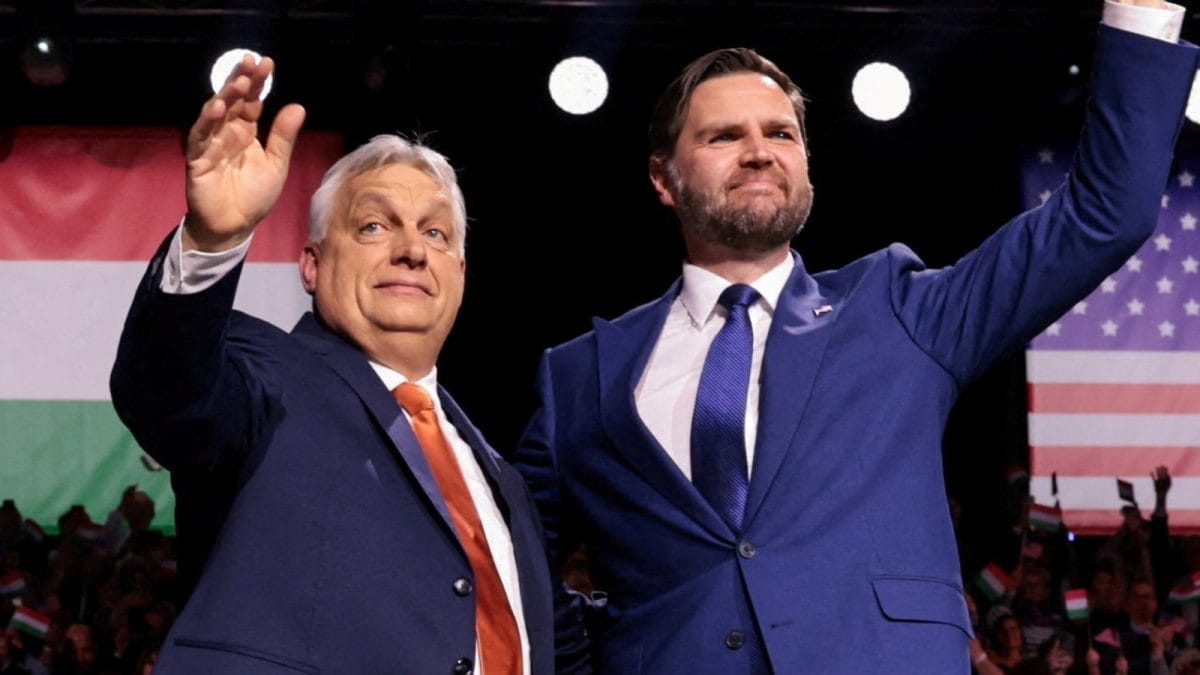 Viktor Orban addressing a rally in Budapest