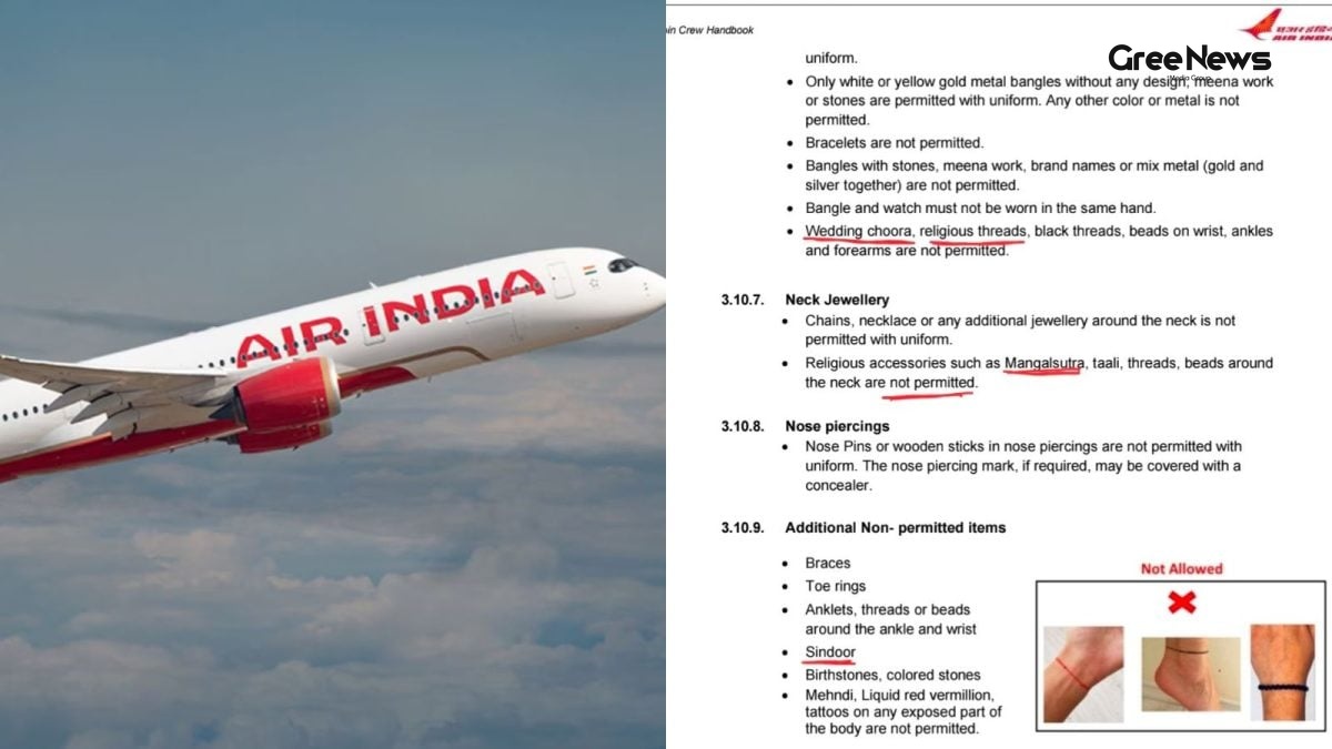 Air India’s Cabin Crew Handbook Sparks Outcry Over ‘No Bindi, No Sindoor’ Rule