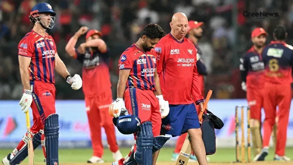 Rishabh Pant preparing to bat for LSG