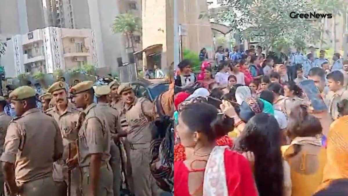 Maid Protest Turns Violent at Noida’s Cleo County Residents on Edge as Glass Doors Shatter