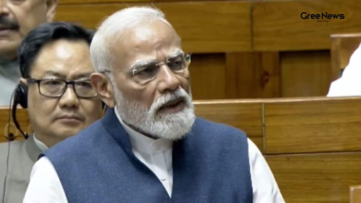 Prime Minister Narendra Modi addressing the Lok Sabha on the women’s reservation Bill