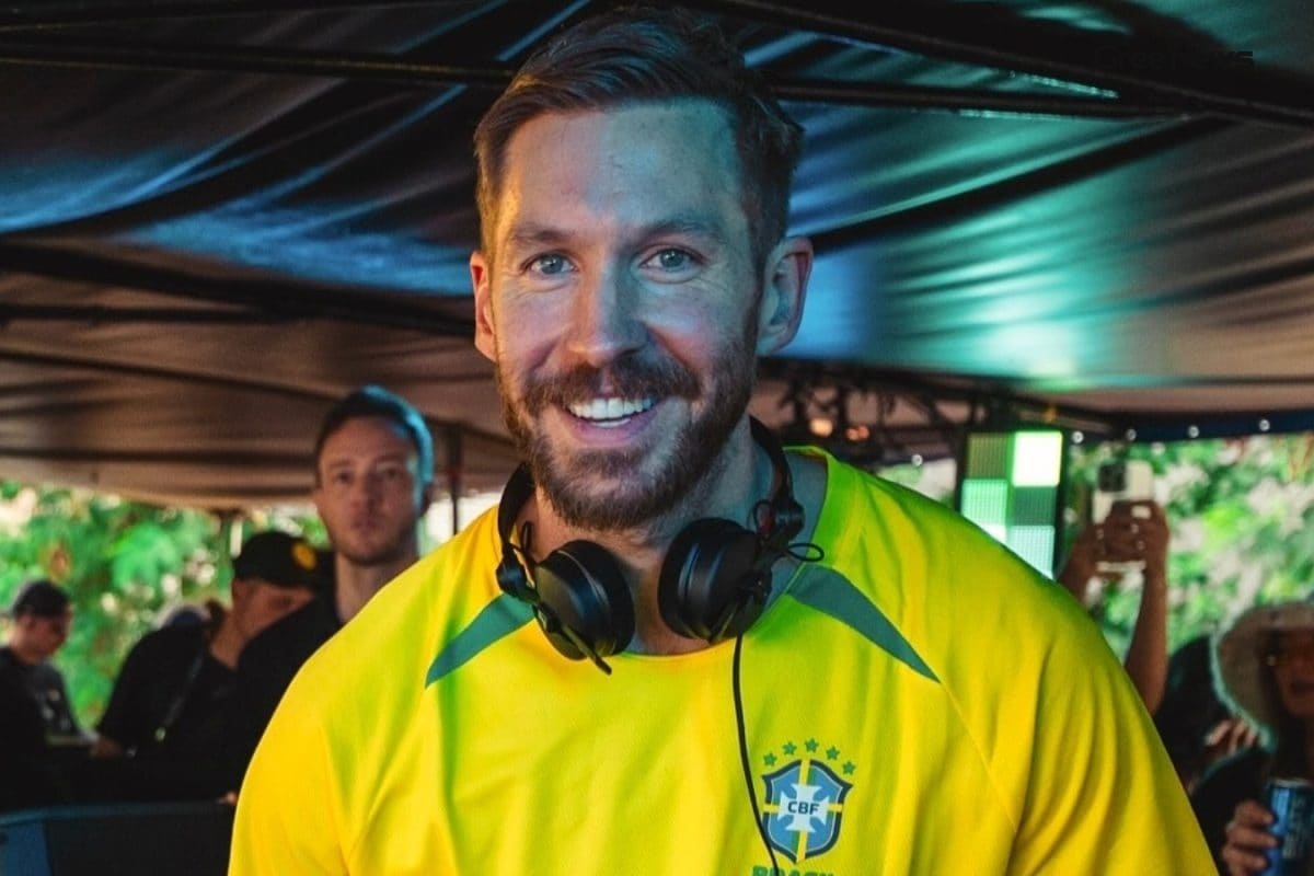 Calvin Harris performing live on stage