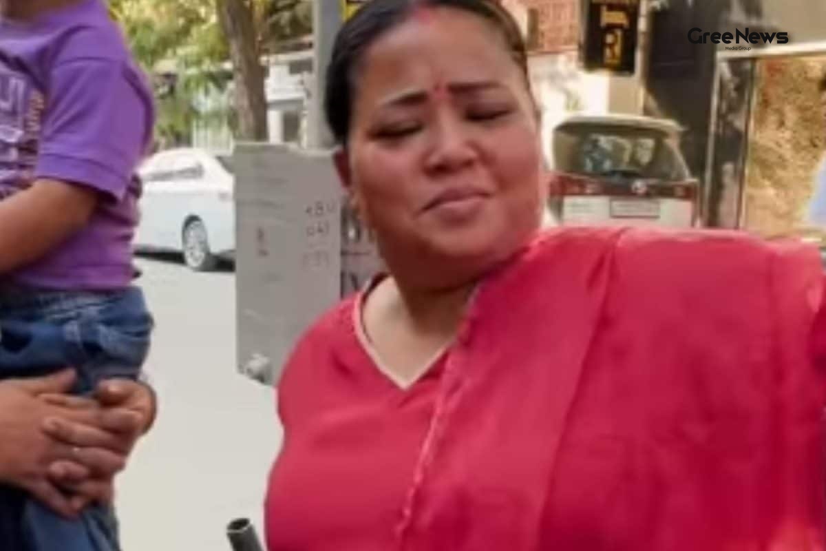 Bharti Singh with sons Gola and baby Kaju in Mumbai