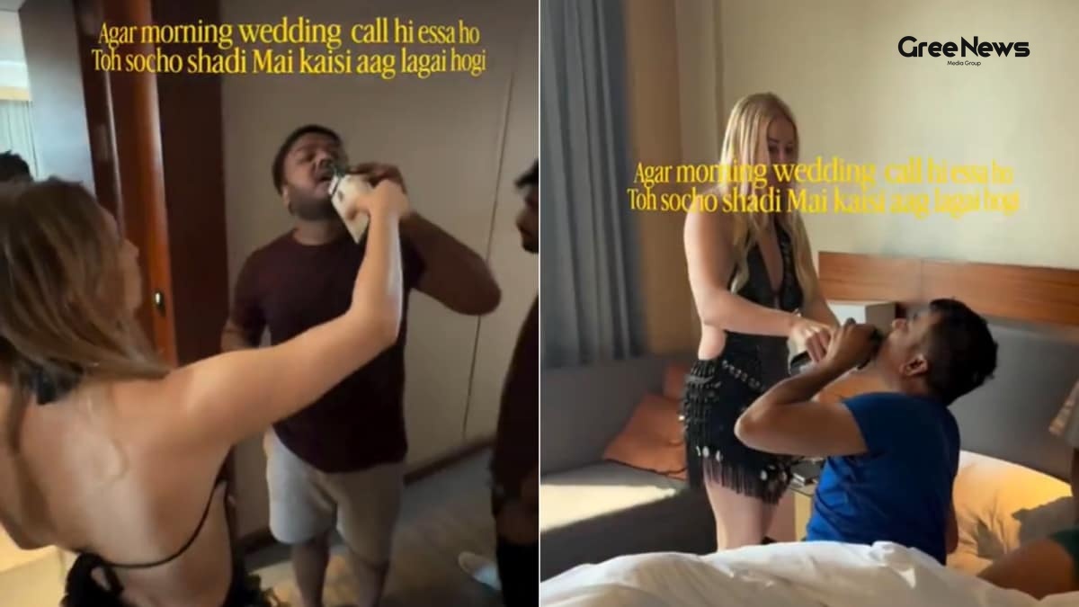 When Russian Brides Pour Drinks Straight Into Guests’ Mouths – A Viral Wedding Clip That Sparked Debate Across India
