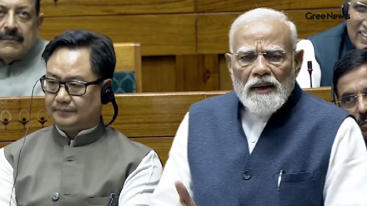 Prime Minister Narendra Modi speaking in Parliament