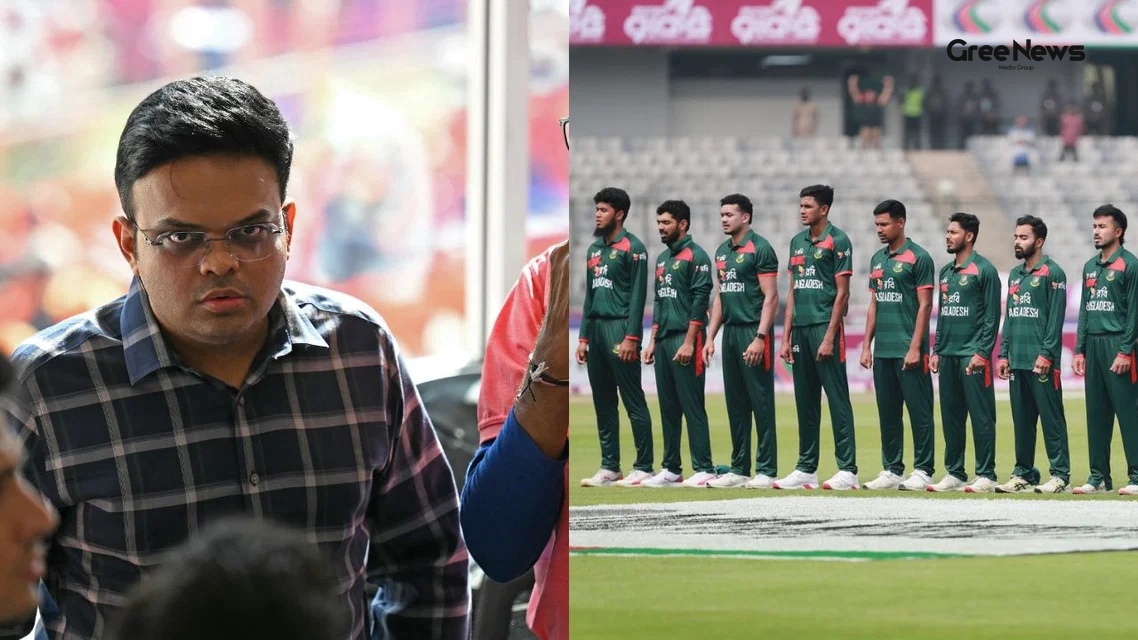 Jay Shah as ICC Chair with Bangladesh cricket team. Image Credits: AFP/AP