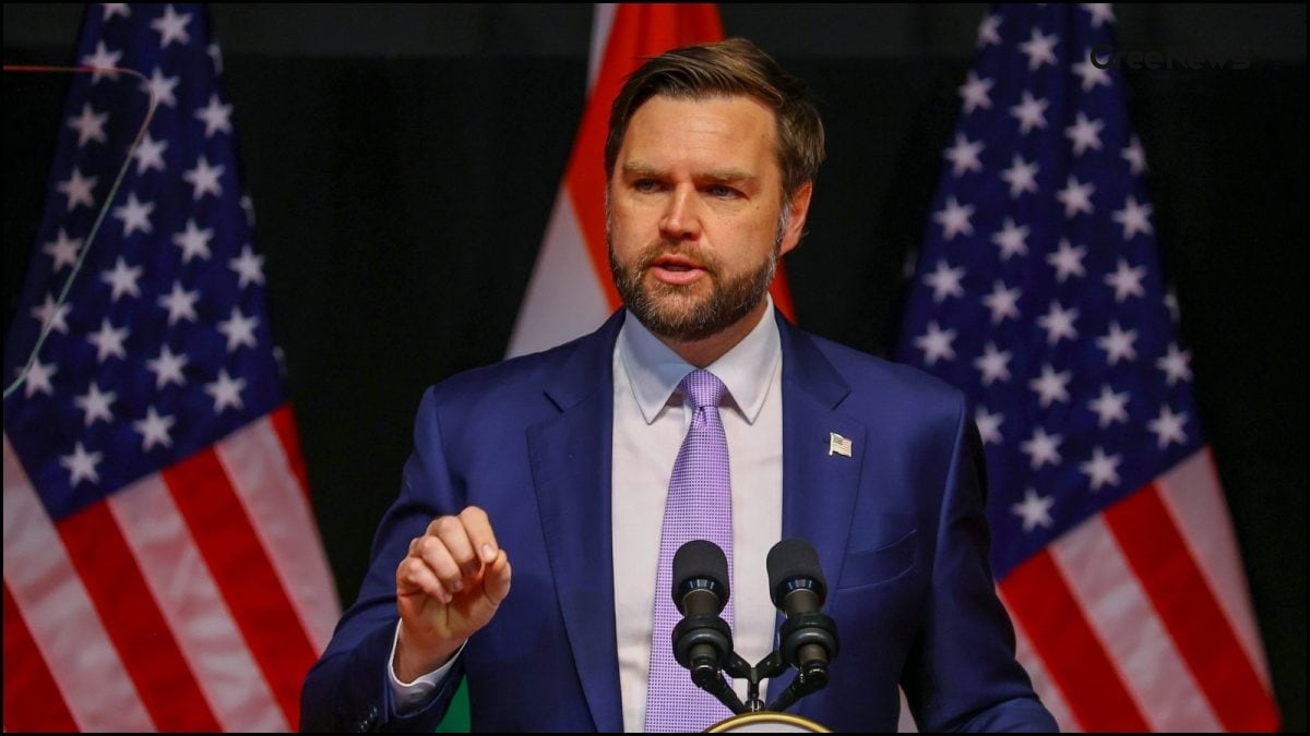 JD Vance speaking at a press conference