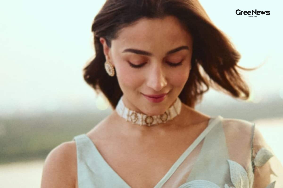 Alia Bhatt in a pastel mint‑green saree at the JITO Ladies Connect launch in Chennai